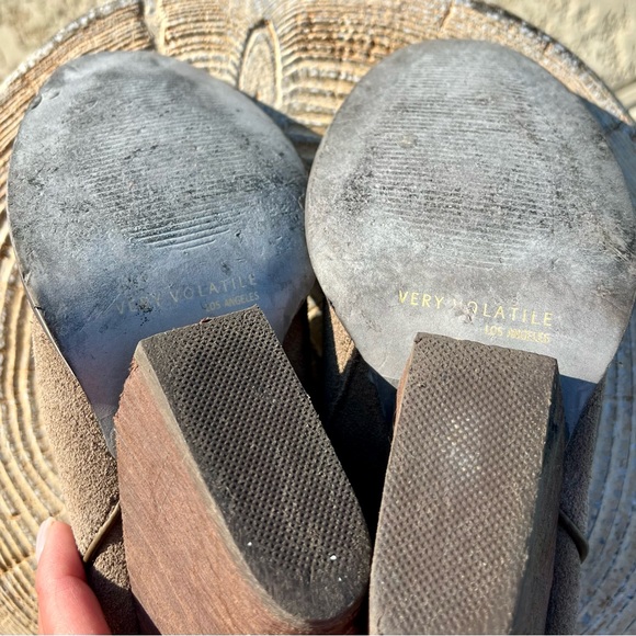 Very Volatile Gray Suede Wedge Booties 7.5 - Picture 2 of 5
